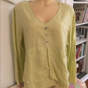 Blouse with pearl buttons